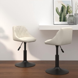 Sillas de comedor giratorias 2 uds terciopelo crema