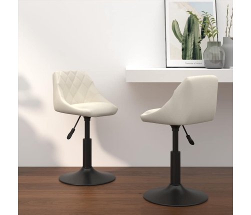 Sillas de comedor giratorias 2 uds terciopelo crema