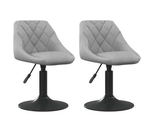 Sillas de comedor giratorias 2 uds de terciopelo gris claro