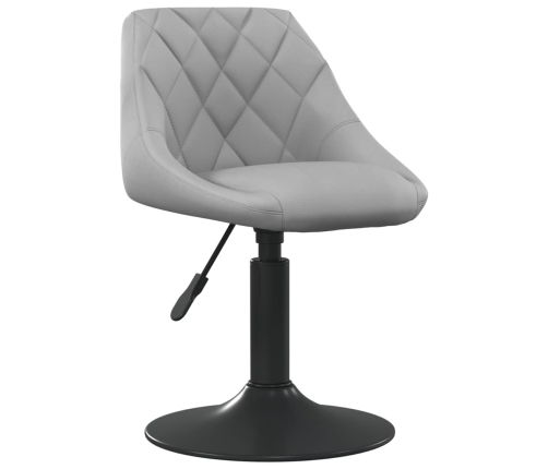Sillas de comedor giratorias 2 uds de terciopelo gris claro