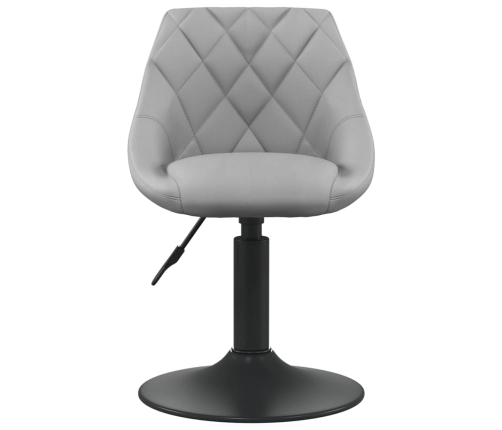 Sillas de comedor giratorias 2 uds de terciopelo gris claro