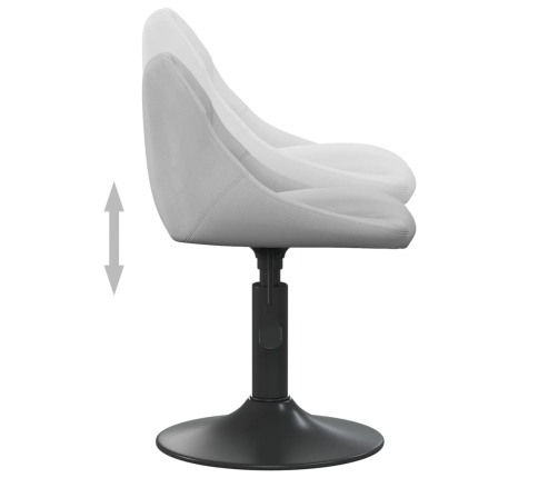 Sillas de comedor giratorias 2 uds de terciopelo gris claro
