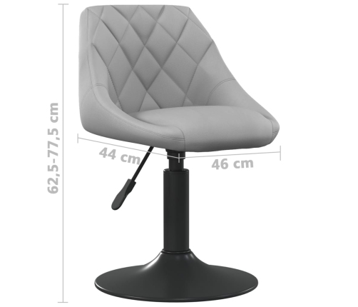 Sillas de comedor giratorias 2 uds de terciopelo gris claro