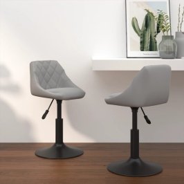 Sillas de comedor giratorias 2 uds de terciopelo gris claro