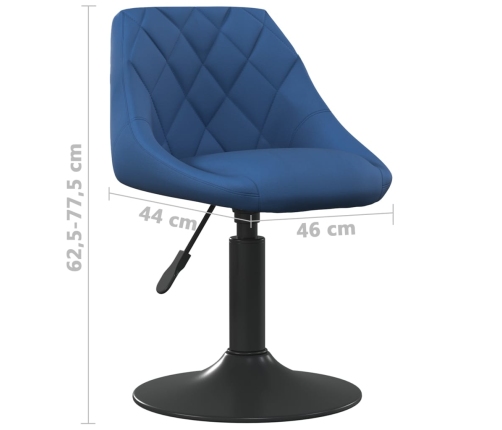 Sillas de comedor giratorias 2 uds terciopelo azul