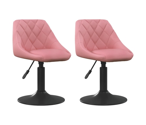 Sillas de comedor giratorias 2 unidades terciopelo rosa