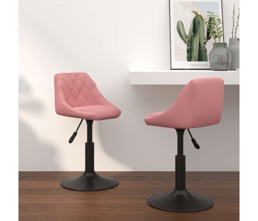 Sillas de comedor giratorias 2 unidades terciopelo rosa