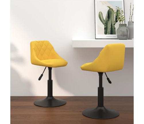 Sillas de comedor giratorias 2 uds terciopelo amarillo mostaza