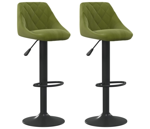Taburetes de cocina 2 uds terciopelo verde claro