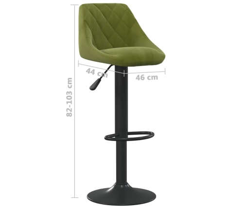 Taburetes de cocina 2 uds terciopelo verde claro