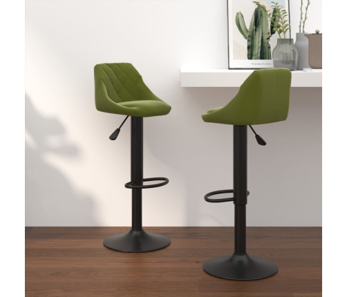 Taburetes de cocina 2 uds terciopelo verde claro
