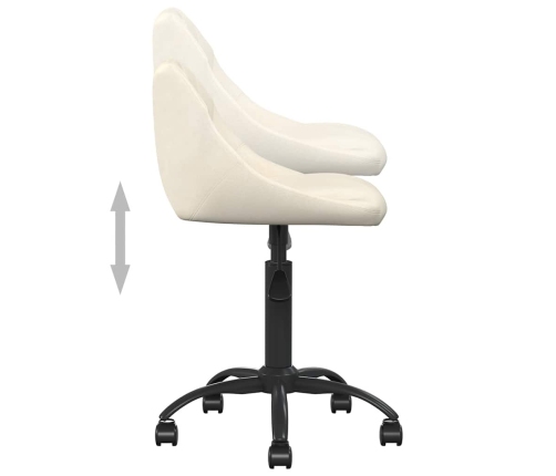 Silla de comedor de terciopelo crema