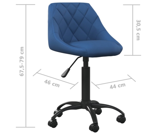 Silla de comedor de terciopelo azul