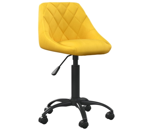 Silla de comedor de terciopelo amarillo mostaza