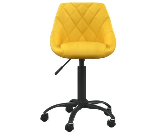 Silla de comedor de terciopelo amarillo mostaza