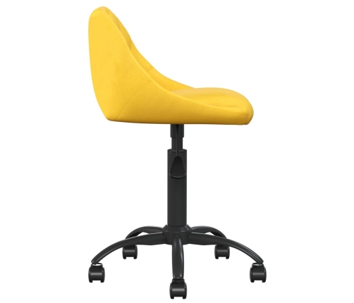 Silla de comedor de terciopelo amarillo mostaza