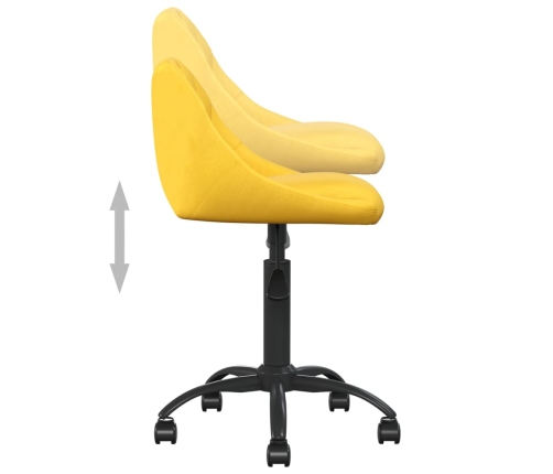 Silla de comedor de terciopelo amarillo mostaza