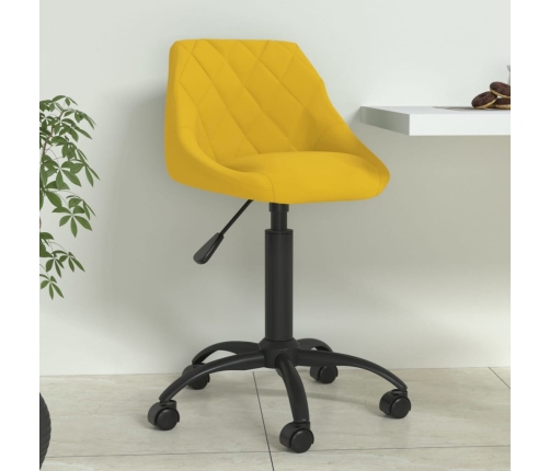 Silla de comedor de terciopelo amarillo mostaza