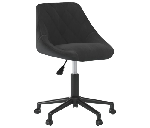 Silla de oficina giratoria de terciopelo negro