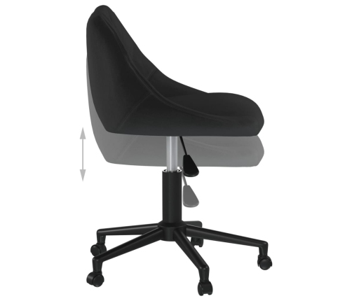 Silla de oficina giratoria de terciopelo negro