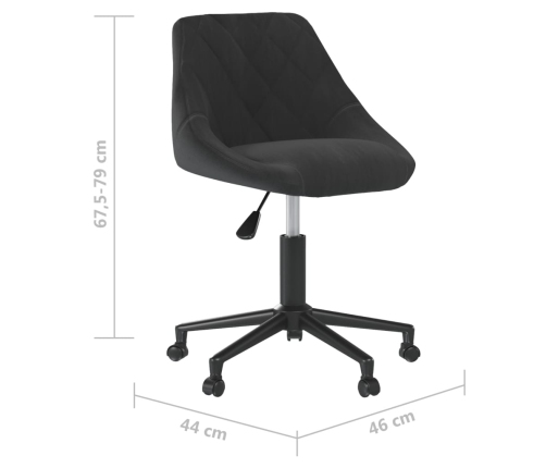 Silla de oficina giratoria de terciopelo negro