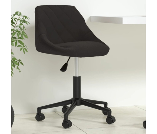 Silla de oficina giratoria de terciopelo negro