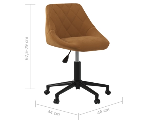 Silla de oficina giratoria de terciopelo marrón