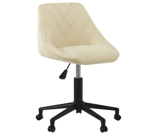 Silla de oficina giratoria de terciopelo crema