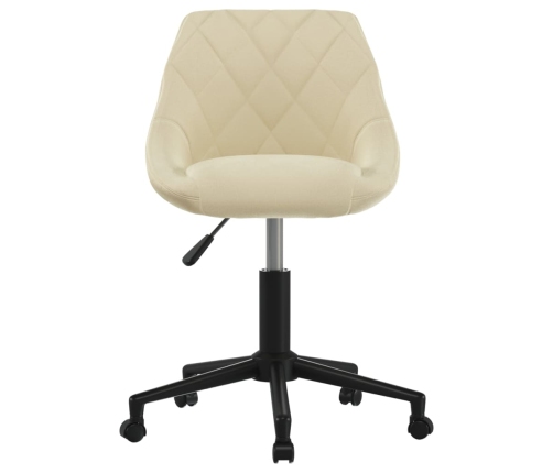 Silla de oficina giratoria de terciopelo crema