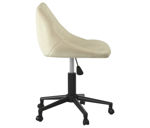 Silla de oficina giratoria de terciopelo crema