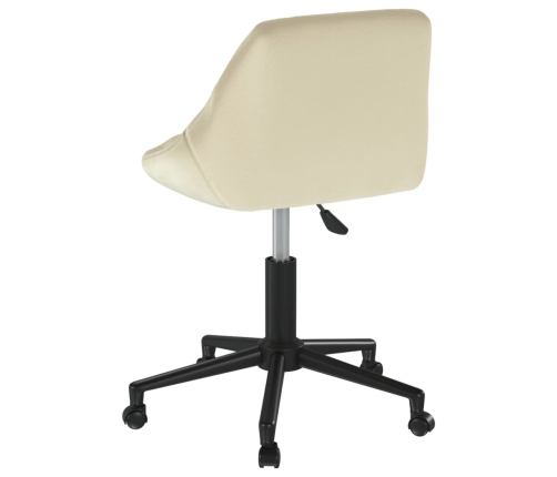 Silla de oficina giratoria de terciopelo crema