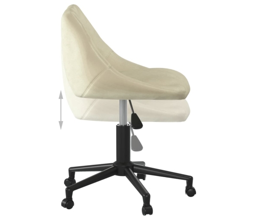 Silla de oficina giratoria de terciopelo crema