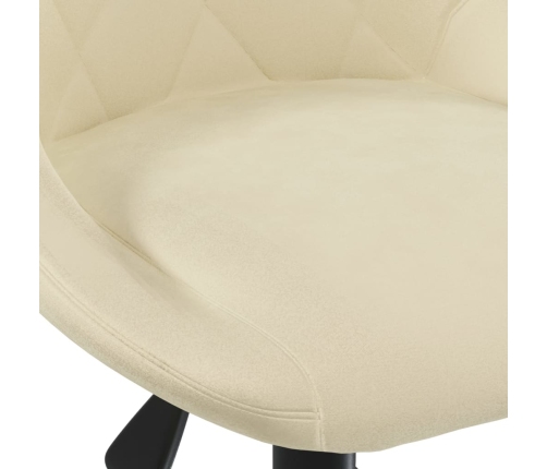 Silla de oficina giratoria de terciopelo crema