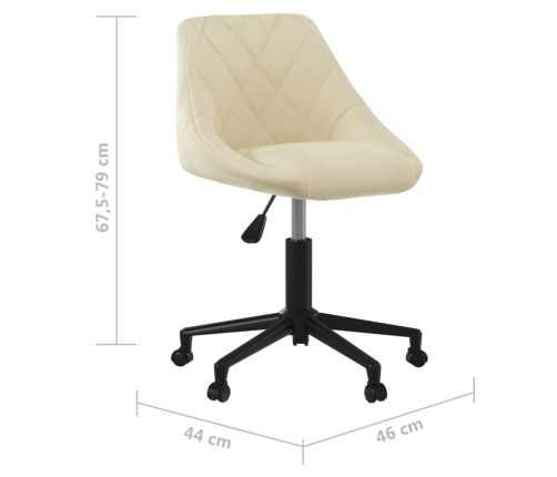 Silla de oficina giratoria de terciopelo crema