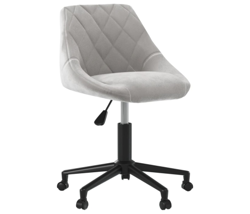 Silla de oficina giratoria de terciopelo gris claro