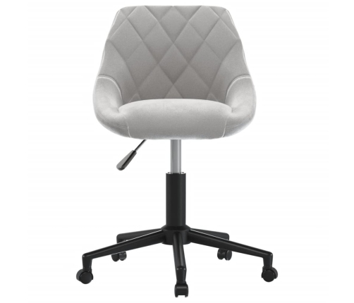 Silla de oficina giratoria de terciopelo gris claro