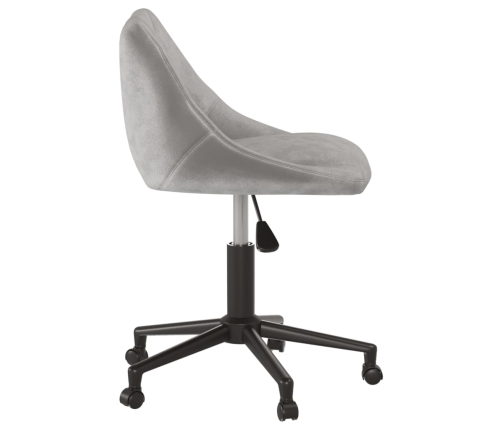 Silla de oficina giratoria de terciopelo gris claro