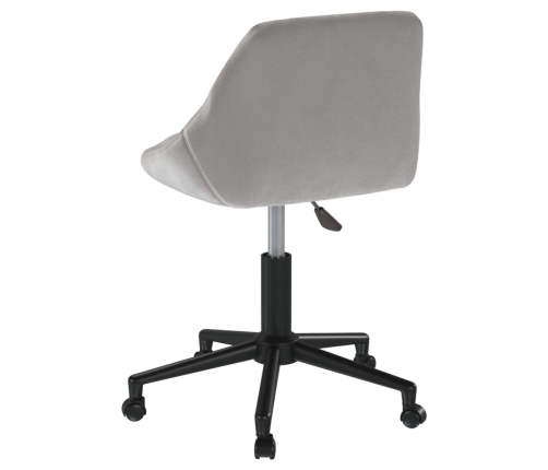 Silla de oficina giratoria de terciopelo gris claro