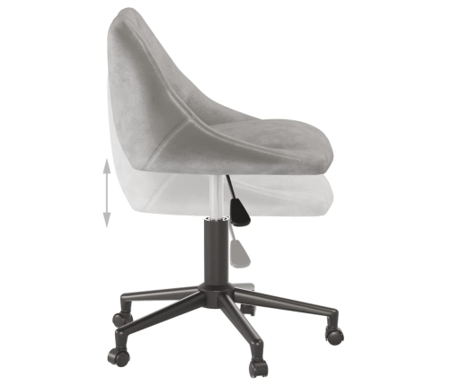 Silla de oficina giratoria de terciopelo gris claro