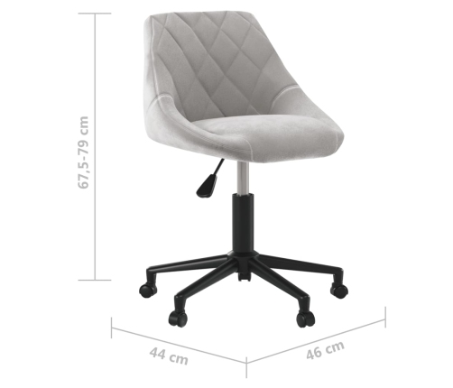 Silla de oficina giratoria de terciopelo gris claro