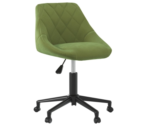 Silla de oficina giratoria de terciopelo verde claro