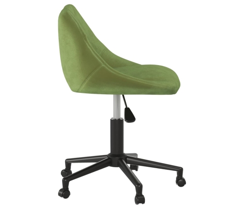 Silla de oficina giratoria de terciopelo verde claro