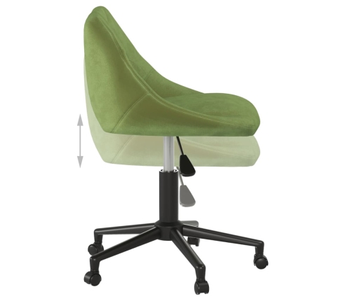 Silla de oficina giratoria de terciopelo verde claro