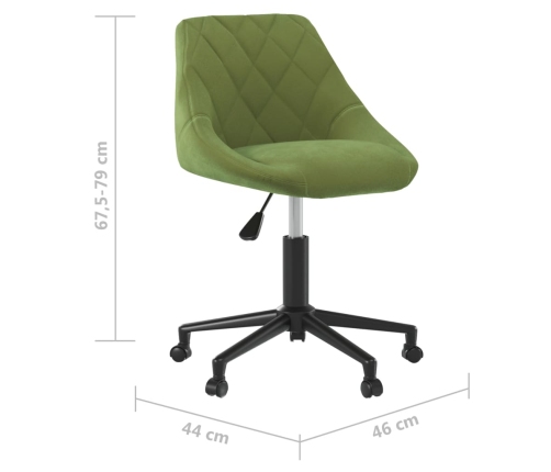 Silla de oficina giratoria de terciopelo verde claro