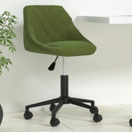 Silla de oficina giratoria de terciopelo verde claro