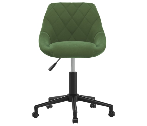 Silla de oficina giratoria de terciopelo verde oscuro