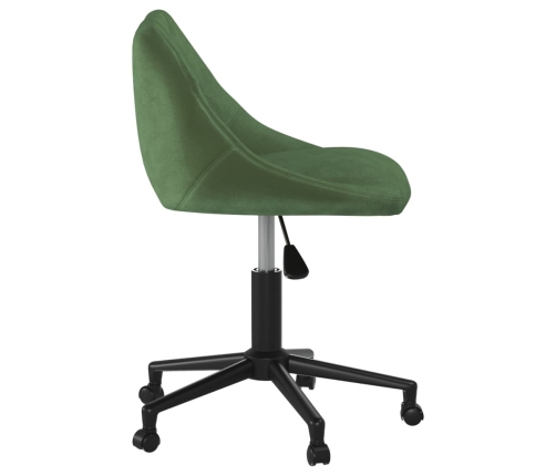 Silla de oficina giratoria de terciopelo verde oscuro