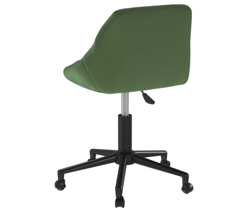 Silla de oficina giratoria de terciopelo verde oscuro