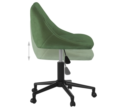 Silla de oficina giratoria de terciopelo verde oscuro