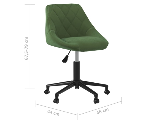 Silla de oficina giratoria de terciopelo verde oscuro